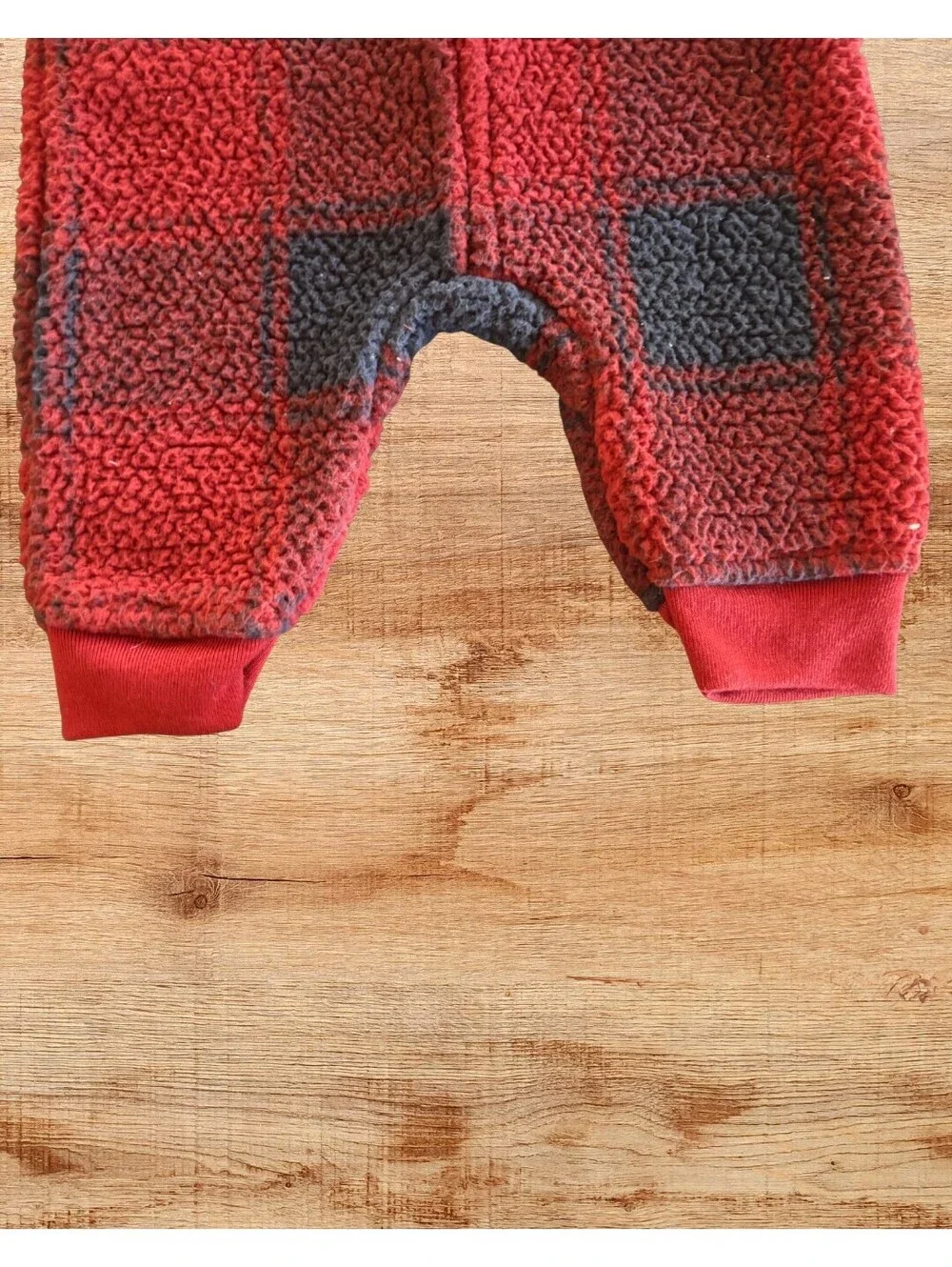 Carter's Buffalo Plaid Sherpa Hooded Jumper 3 Months Red Black